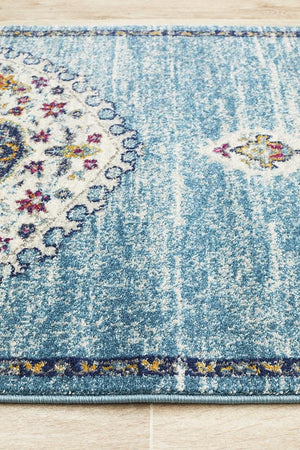 Babil Akkad Bohemian Blue Runner Rug - Floorsome - MODERN