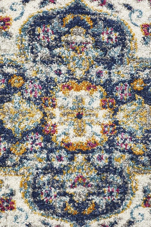 Babil Akkad Bohemian Blue Runner Rug - Floorsome - MODERN