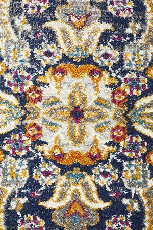Babil Akkad Bohemian White Round Rug - Floorsome - MODERN