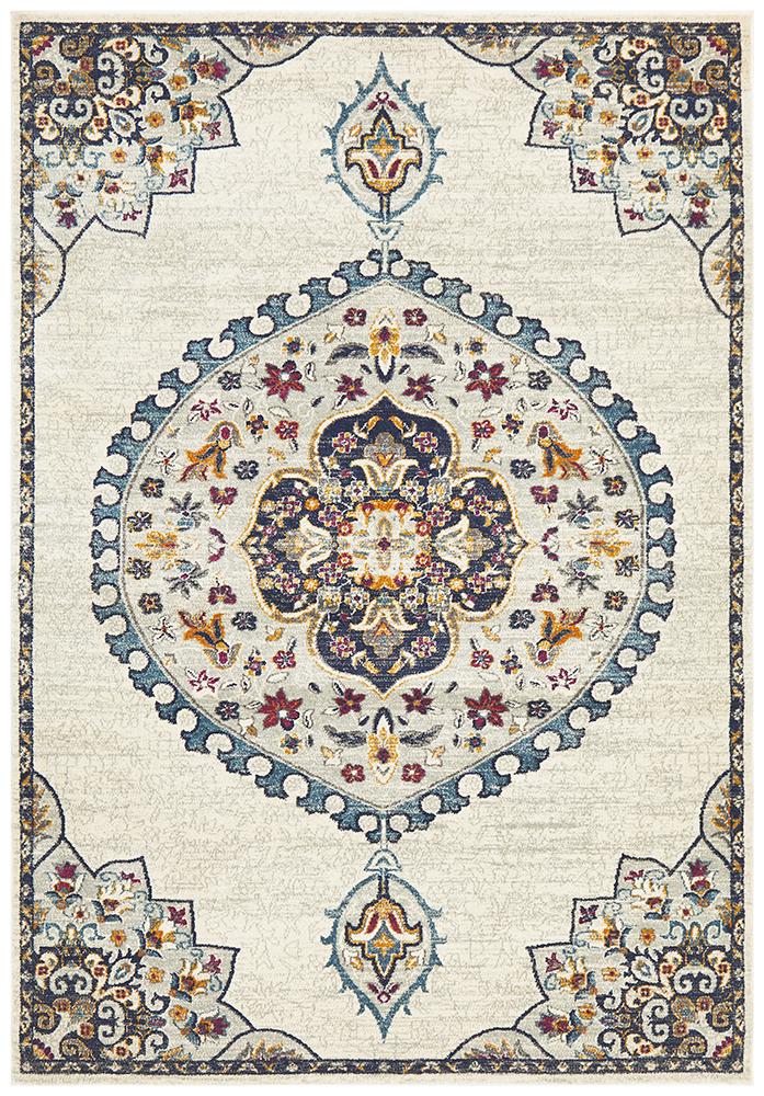 Babil Akkad Bohemian White Rug - Floorsome - MODERN - BLN - 202 - WHT - 230X160 - MODERN
