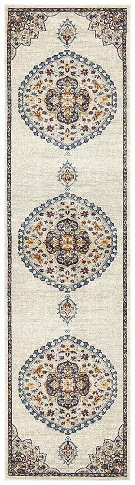 Babil Akkad Bohemian White Rug - Floorsome - MODERN - BLN - 202 - WHT - 300X80 - MODERN