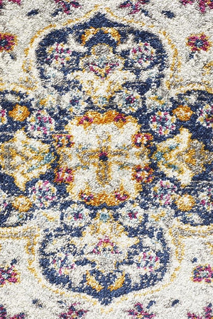 Babil Akkad Bohemian White Runner Rug - Floorsome - MODERN
