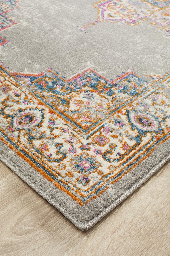 Babil Badra Bohemian Grey Runner Rug - Floorsome - MODERN - BLN - 211 - GREY - 300X80 - MODERN