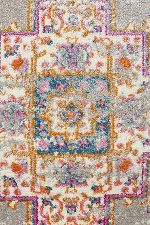 Babil Badra Bohemian Grey Runner Rug - Floorsome - MODERN