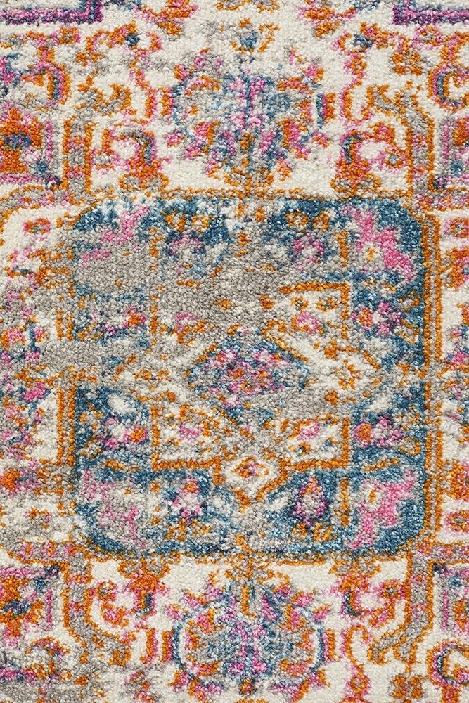 Babil Badra Bohemian Round Rug - Floorsome - MODERN - BLN - 211 - GREY - 150X150 - MODERN