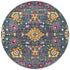Babil Basra Bohemian Blue Round Rug - Floorsome - MODERN