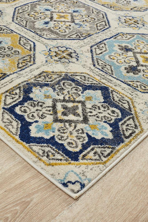 Babil Eshnunna Bohemian Blue Rug - Floorsome - MODERN