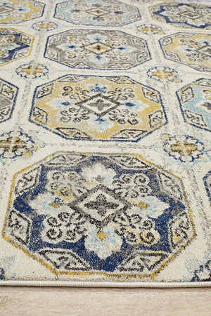 Babil Eshnunna Bohemian Blue Rug - Floorsome - MODERN
