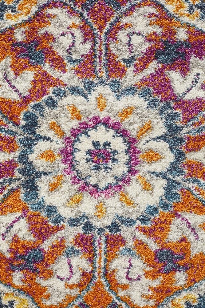 Babil Harran Bohemian Multi Round Rug - Floorsome - MODERN - BLN - 207 - MULT - 150X150 - MODERN