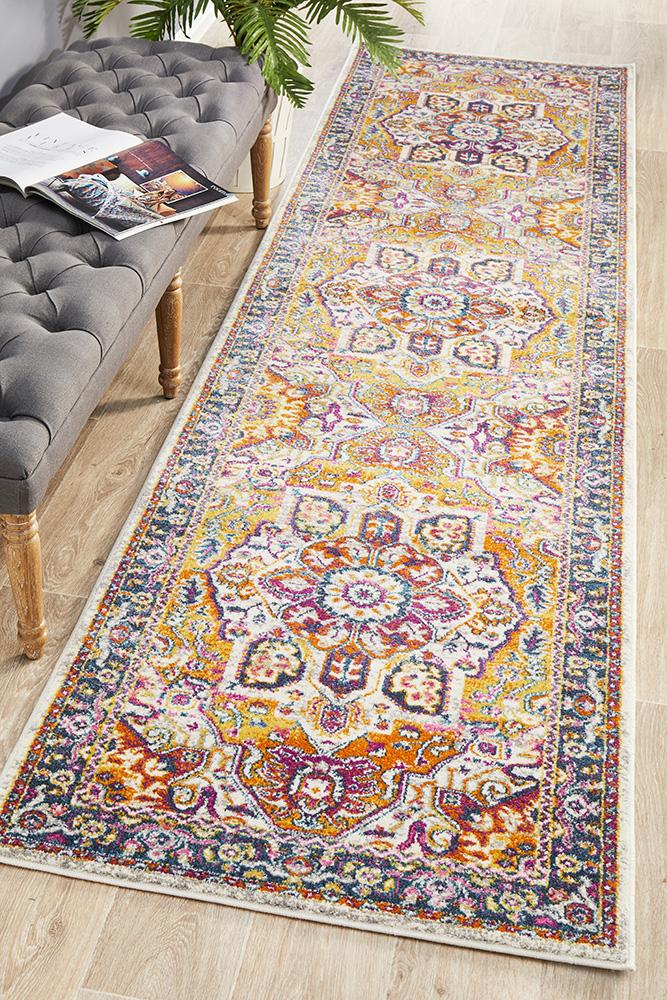 Babil Harran Bohemian Multi Runner Rug - Floorsome - MODERN - BLN - 207 - MULT - 300X80 - MODERN