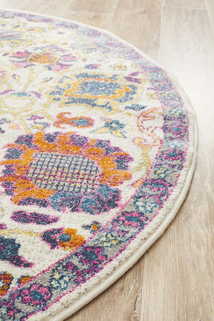 Babil Nuzi Bohemian Multi Round Rug - Floorsome - MODERN