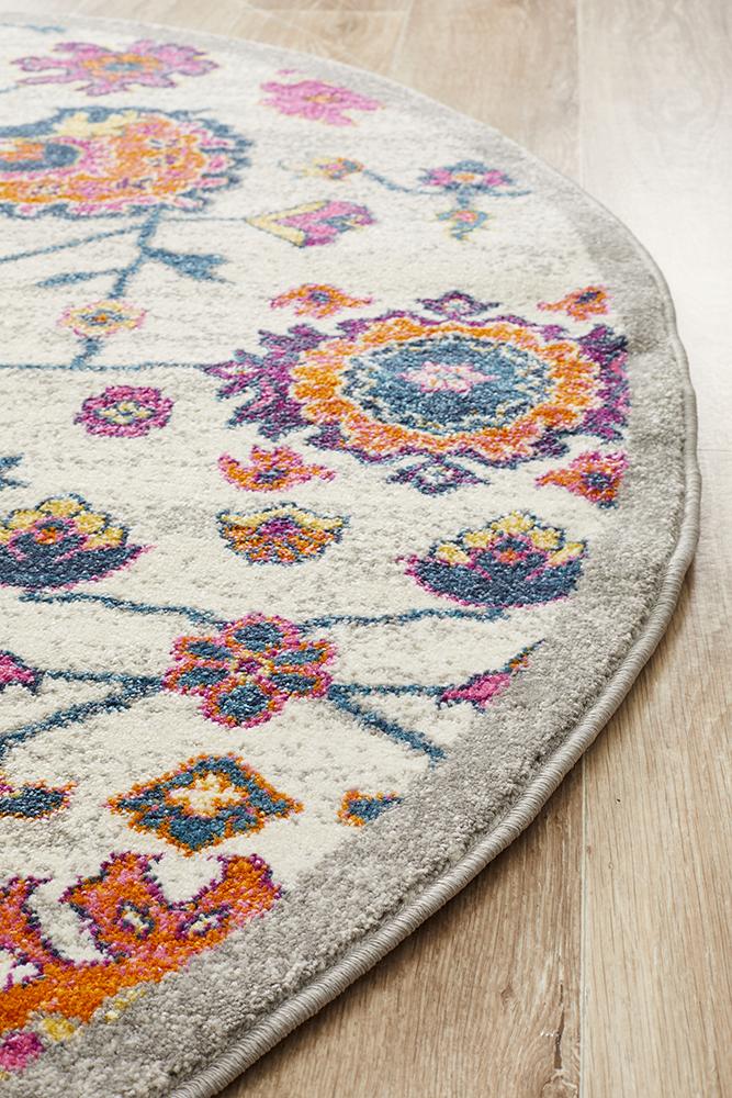 Babil Samarra Bohemian Multi Round Rug - Floorsome - MODERN - BLN - 208 - MULT - 150X150 - MODERN