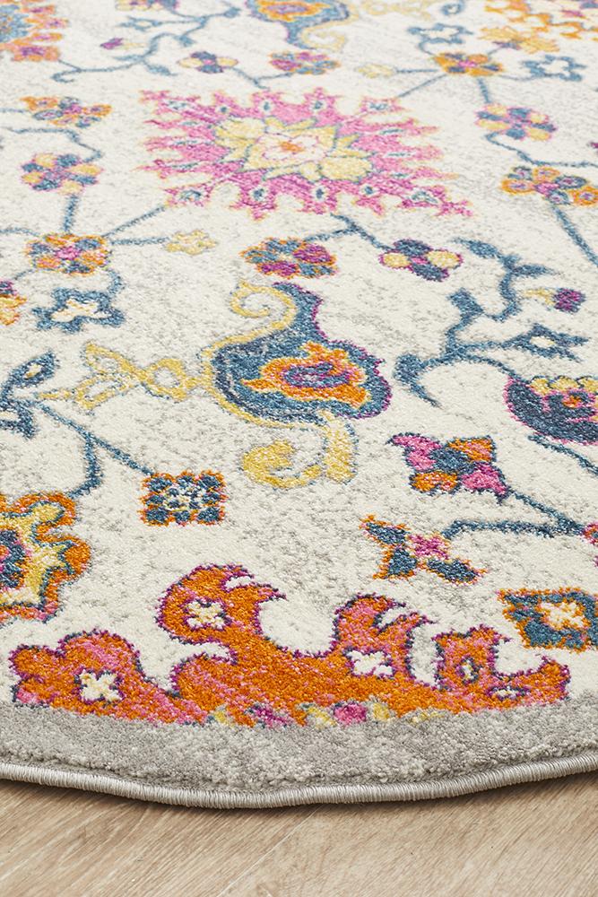 Babil Samarra Bohemian Multi Round Rug - Floorsome - MODERN - BLN - 208 - MULT - 150X150 - MODERN