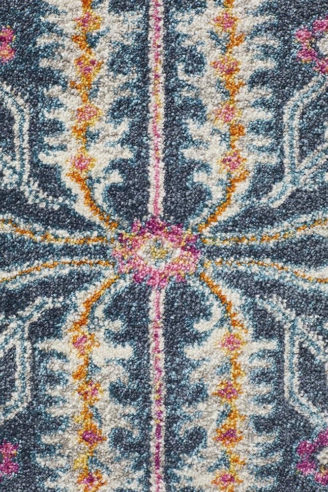 Babil Seleucia Bohemian Navy Round Rug - Floorsome - MODERN - BLN - 209 - NAVY - 150X150 - MODERN