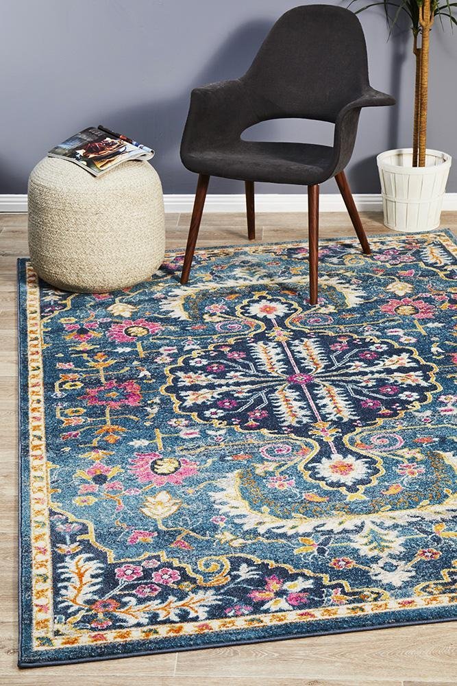Babil Seleucia Bohemian Navy Rug - Floorsome - MODERN