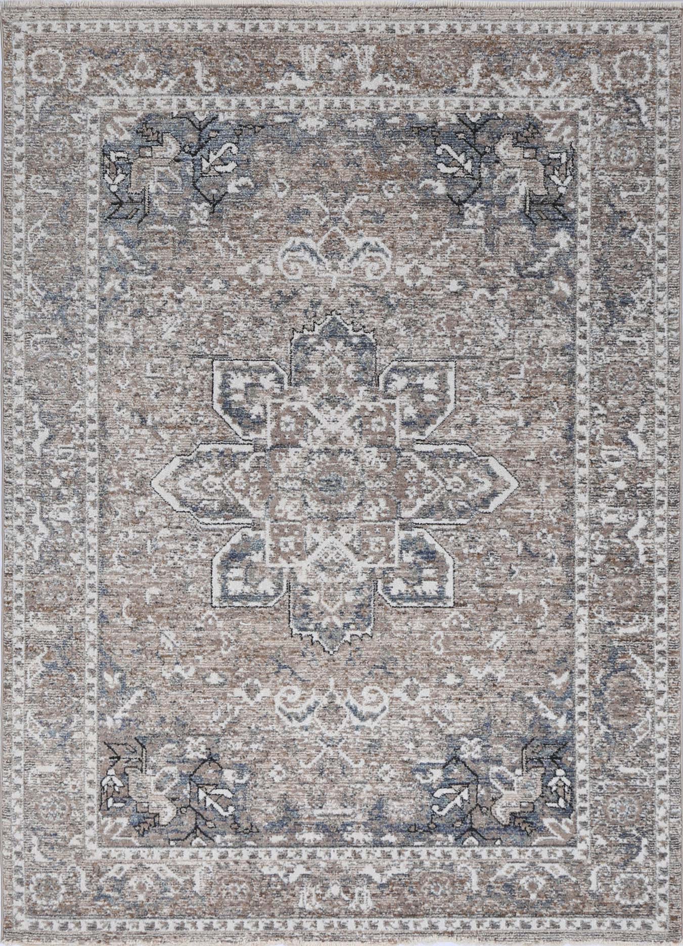 Baltimore Virginia Medallion Transitional Ash Rug - Floorsome - Area Rug - BALT240B07 - Area Rug
