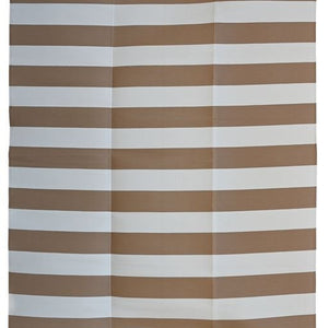 Beige & White Stripes Foldable Waterproof Large Camping Mat - Floorsome - Camping Mat