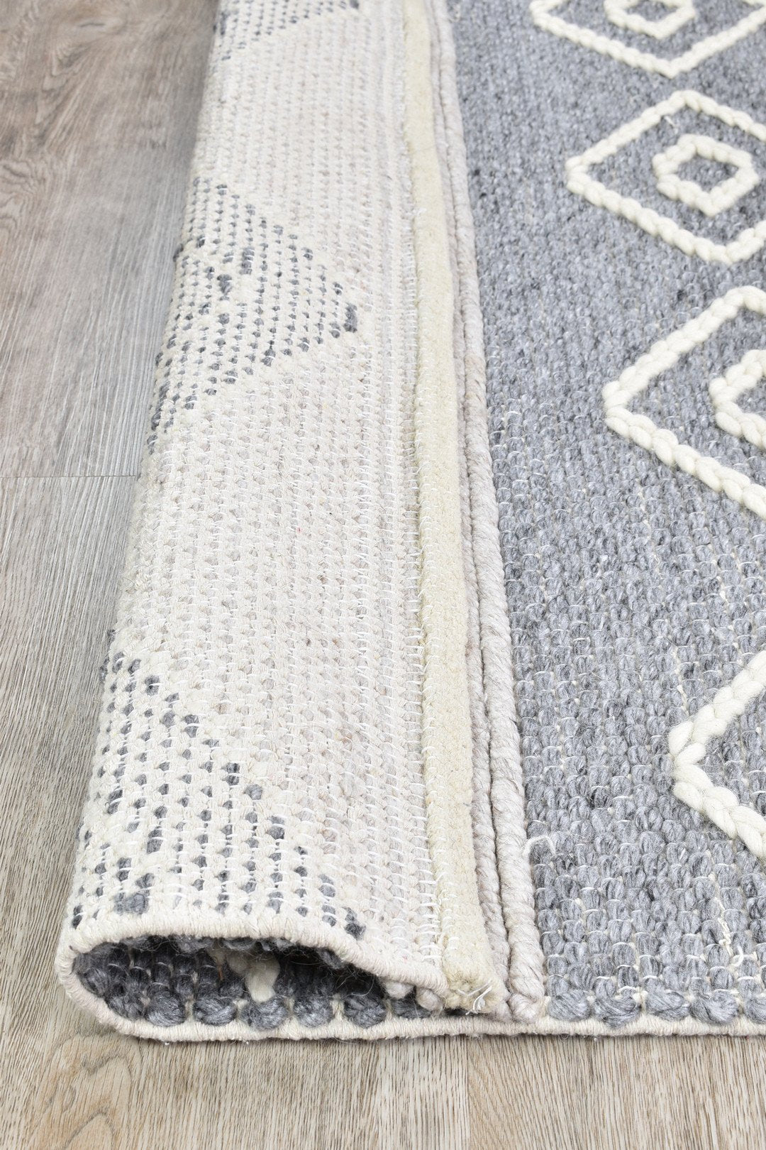 Bengal Grey Handmade Wool and Viscose Rug - Floorsome - FLATWEAVE