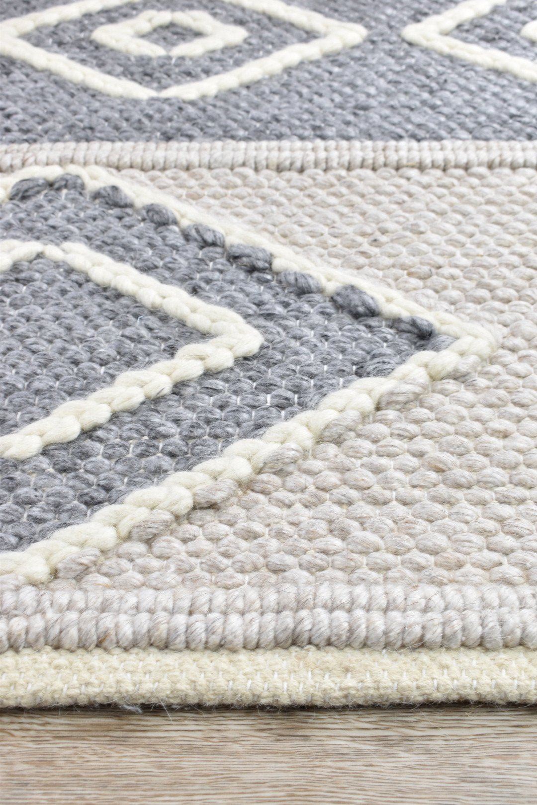 Bengal Grey Handmade Wool and Viscose Rug - Floorsome - FLATWEAVE