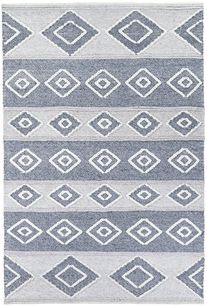 Bengal Grey Handmade Wool and Viscose Rug - Floorsome - FLATWEAVE