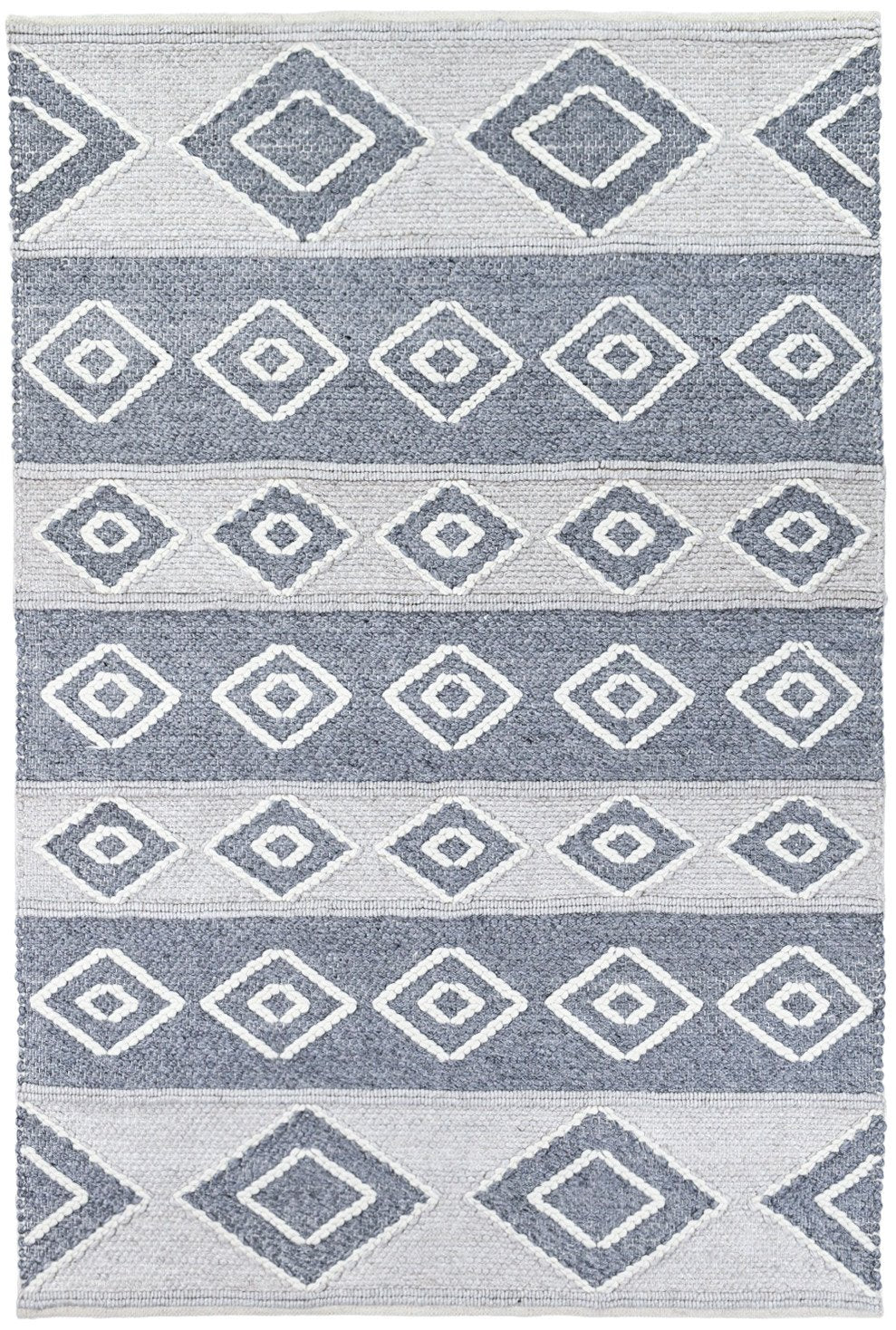 Bengal Grey Handmade Wool and Viscose Rug - Floorsome - FLATWEAVE