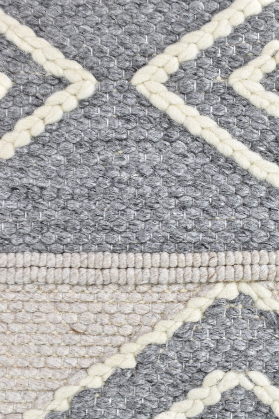 Bengal Grey Handmade Wool and Viscose Rug - Floorsome - FLATWEAVE