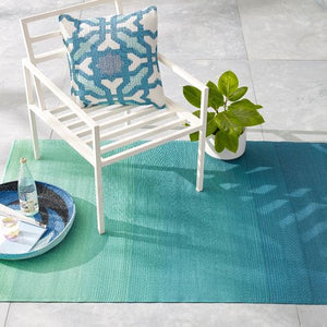 Big Sur Modern Blue Recycled Plastic Outdoor Rug - Floorsome - Modern