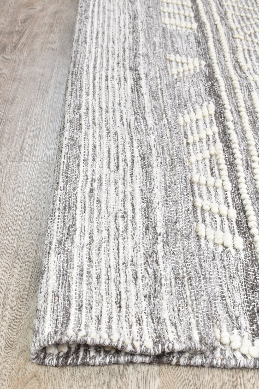 Bihar Natural Handmade Wool and Viscose Rug - Floorsome - FLATWEAVE - DENUB - BEIGE - 160X230 - FLATWEAVE