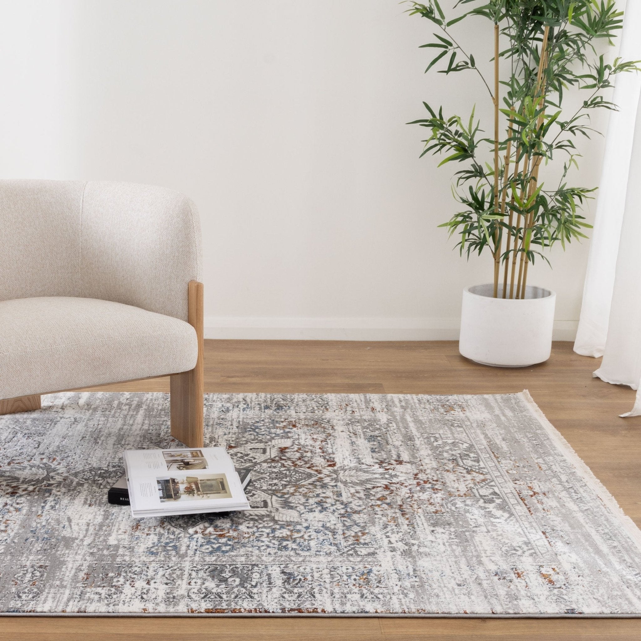 Bohemian Paradise Medalion Grey Multi Rug - Pattern 06 - Floorsome - Rug - BOHE16006GMUL - Rug