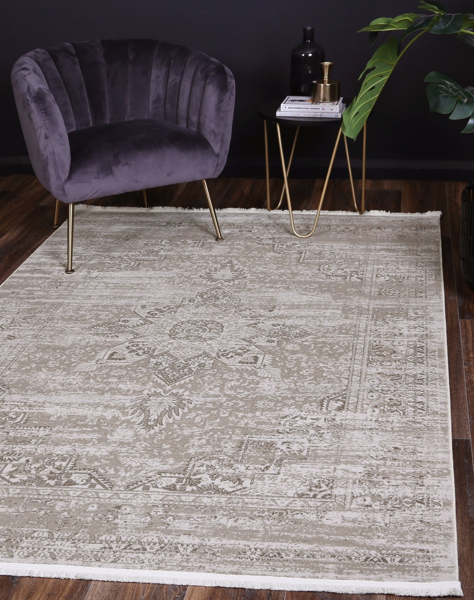 Bohemian Paradise Medallion Beige Rug - Pattern 06 - Floorsome - Rug - BOHE16006BEIG - Rug