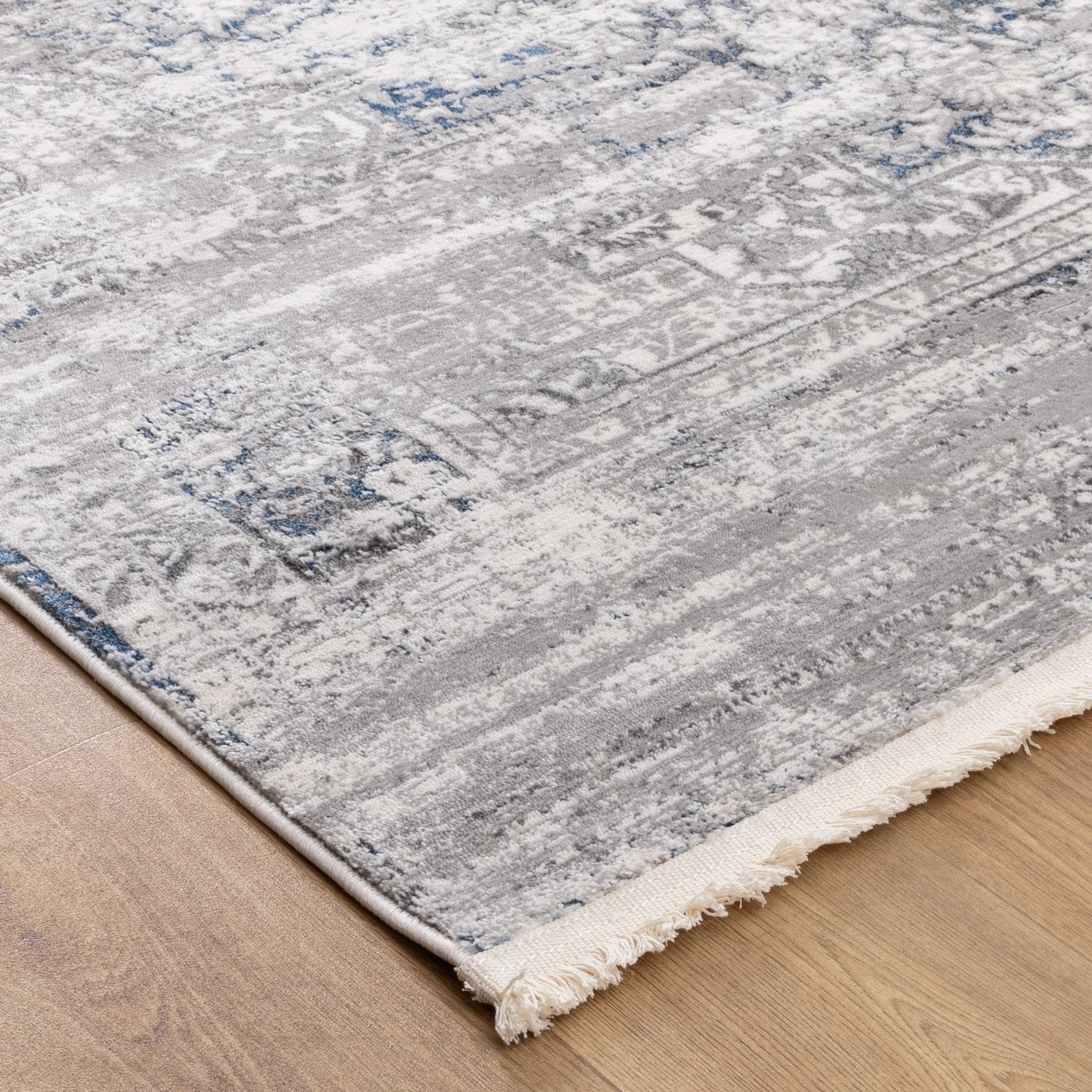 Bohemian Paradise Medallion Grey Blue Rug - Pattern 06 - Floorsome - Rug - BOHE16006GBLU - Rug