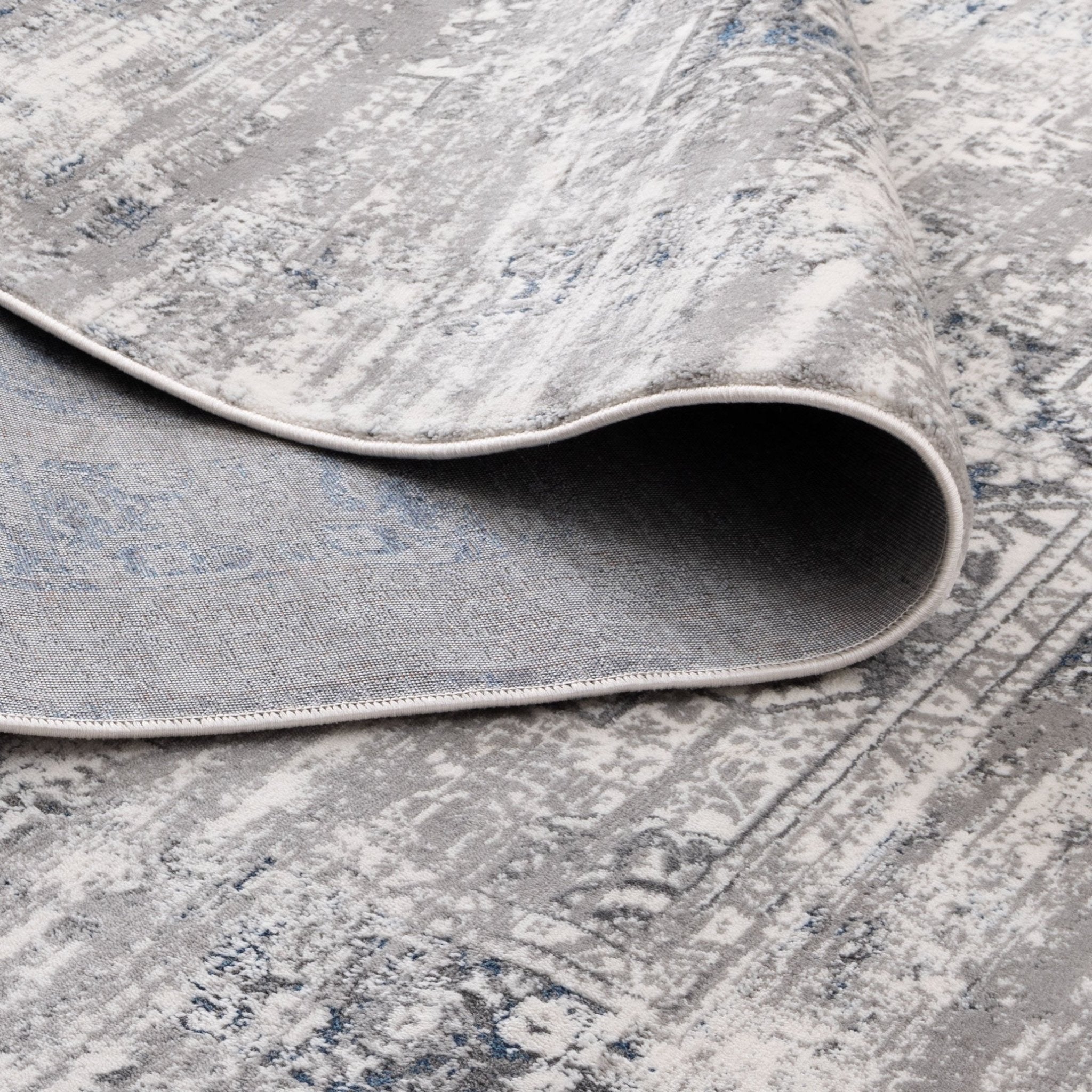 Bohemian Paradise Medallion Grey Blue Rug - Pattern 06 - Floorsome - Rug - BOHE16006GBLU - Rug