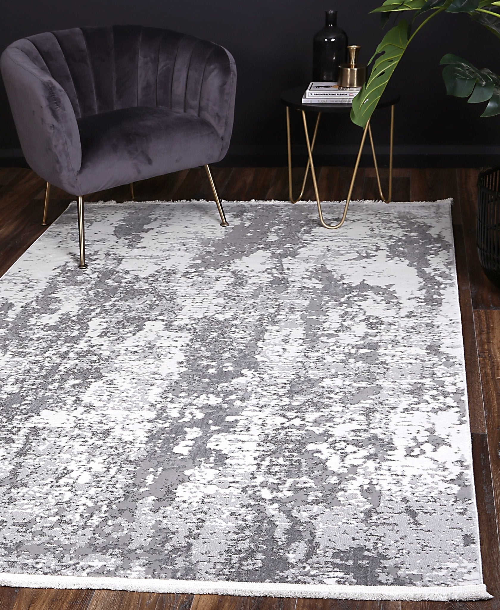 Bohemian Paradise One Modern Grey Rug - Pattern 01 - Floorsome - Rug - BOHE16001GREY - Rug