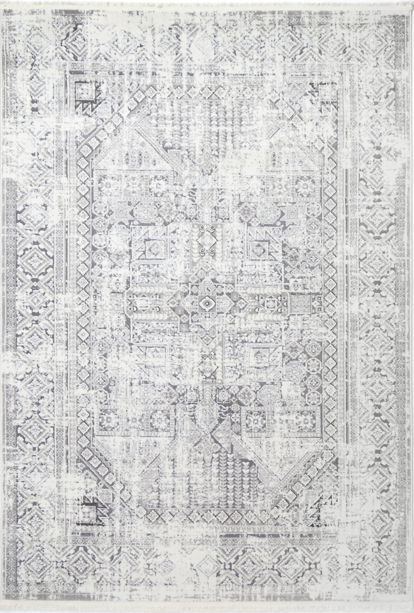 Bohemian Paradise Panel Grey Rug - Pattern 03 - Floorsome - Rug - BOHE16003GREY - Rug