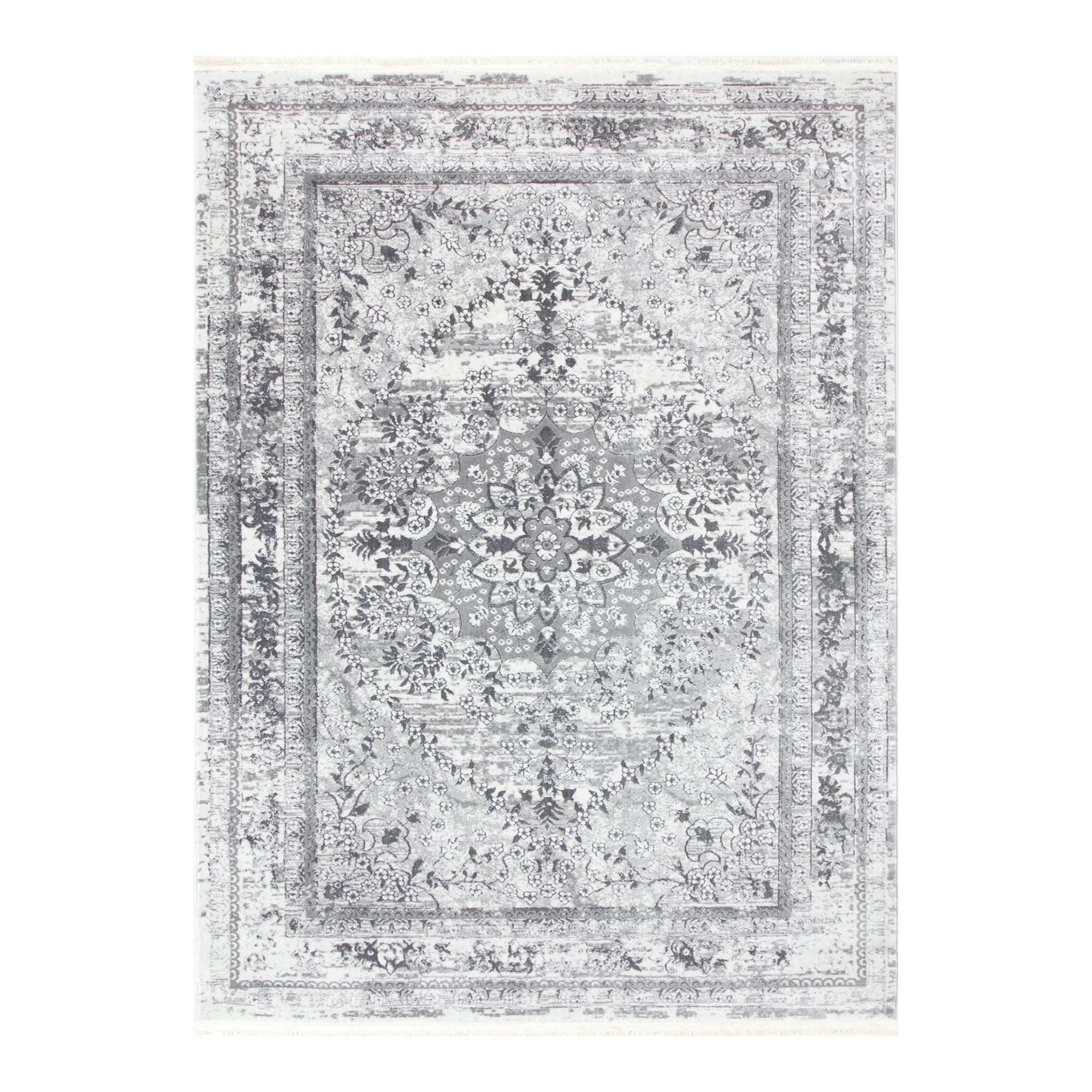 Bohemian Paradise Vintage Medalion Grey Rug - Pattern 08 - Floorsome - Rug - BOHE16008GREY - Rug