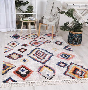 Boho Moroccan Agadir White Rug - Floorsome - Modern