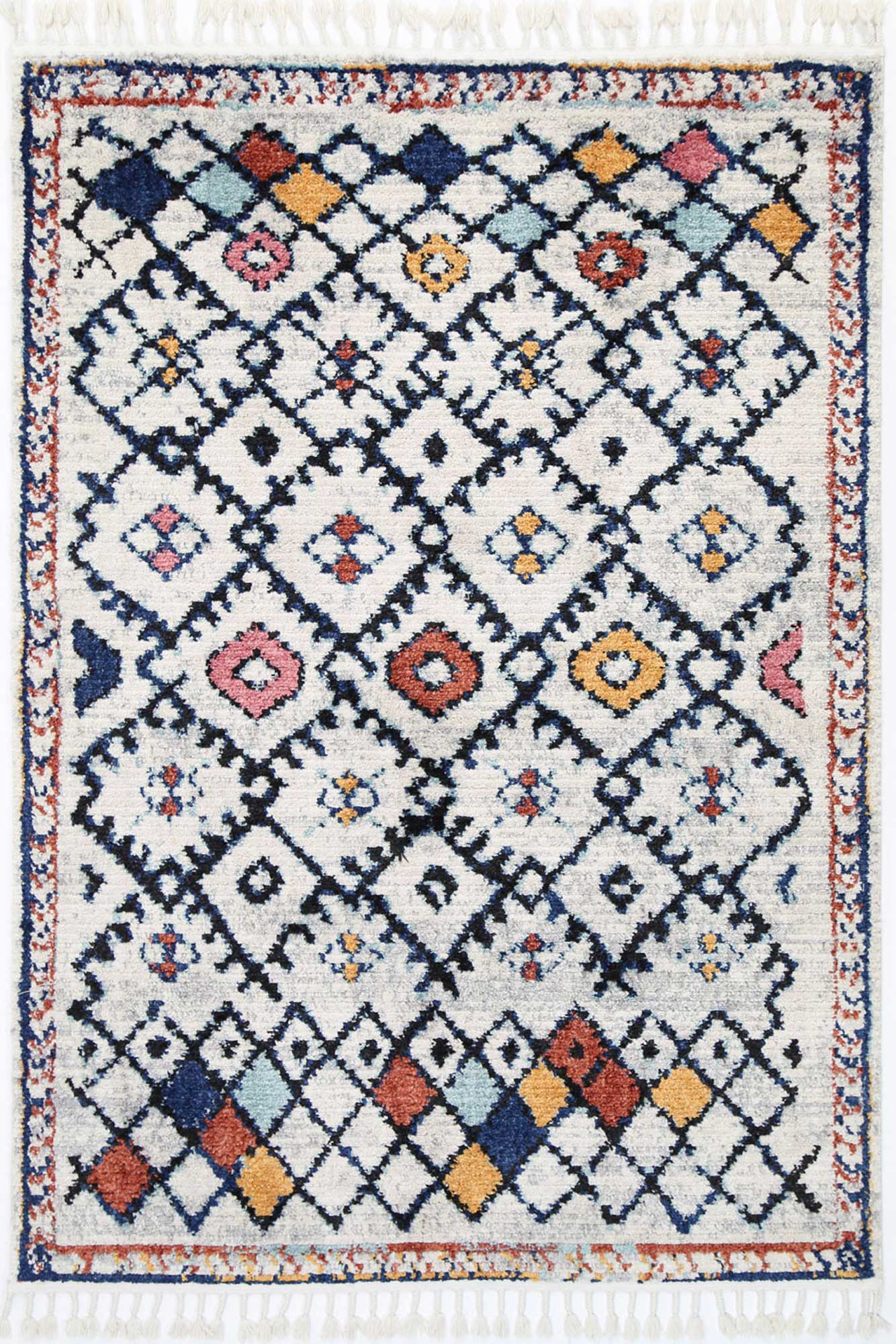 Boho Moroccan Ifran Blue Rug - Floorsome - Modern - MODA080Z058WHIT - Modern