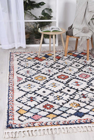 Boho Moroccan Ifran Blue Rug - Floorsome - Modern