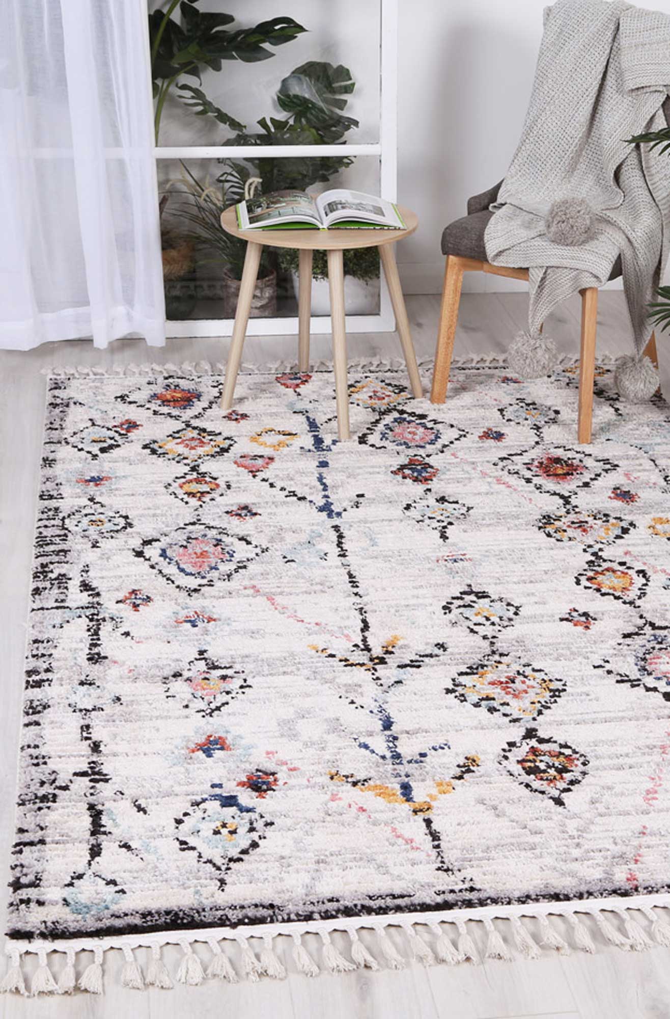 Boho Moroccan Taza White Rug - Floorsome - Modern - MODA080Z050WHIT - Modern