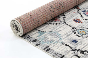 Boho Moroccan Taza White Rug - Floorsome - Modern