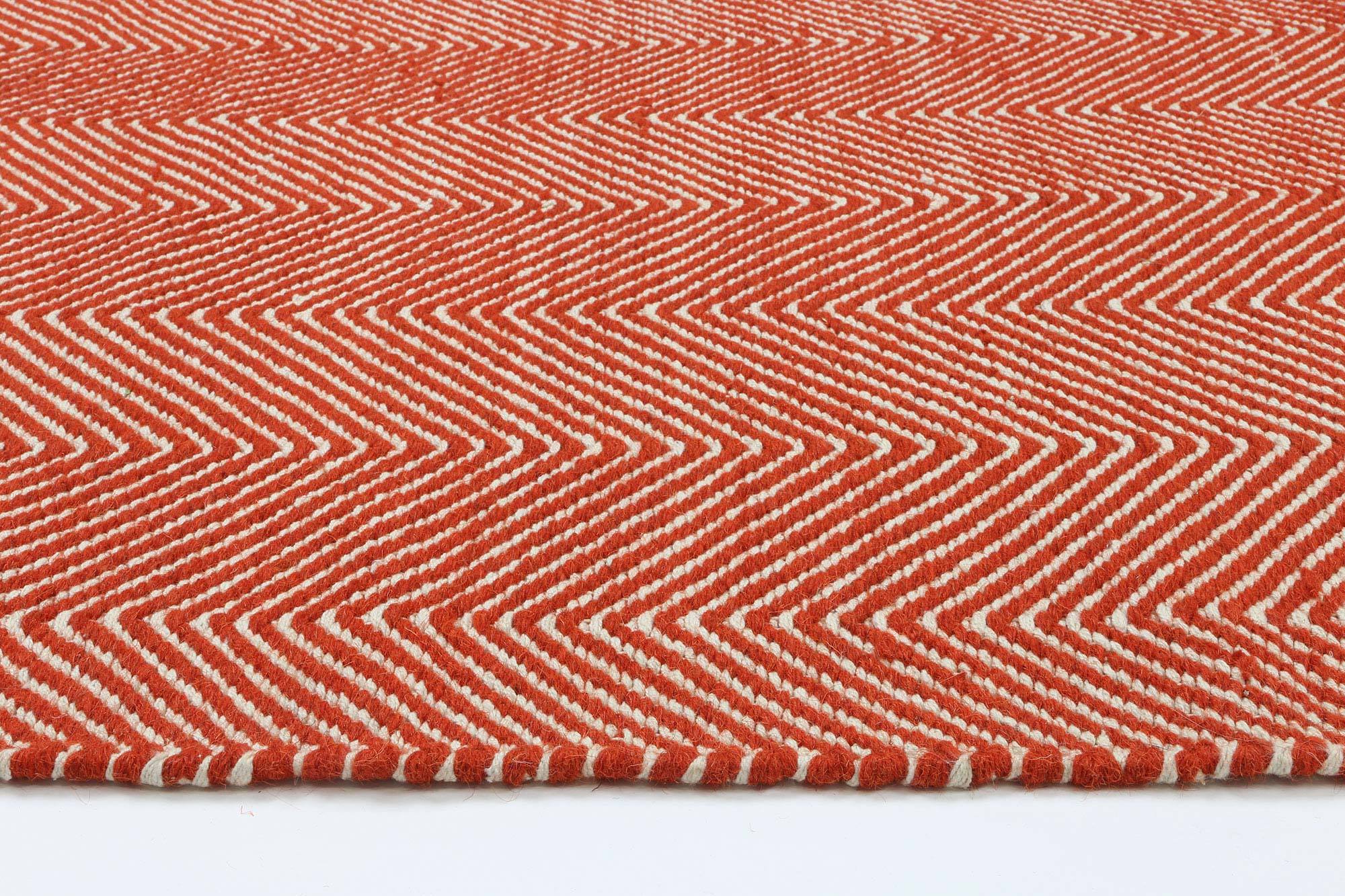Bondi Chevron Tamarind and White Rug - Floorsome - Modern Rugs - BOND200CHEVTAM - Modern Rugs