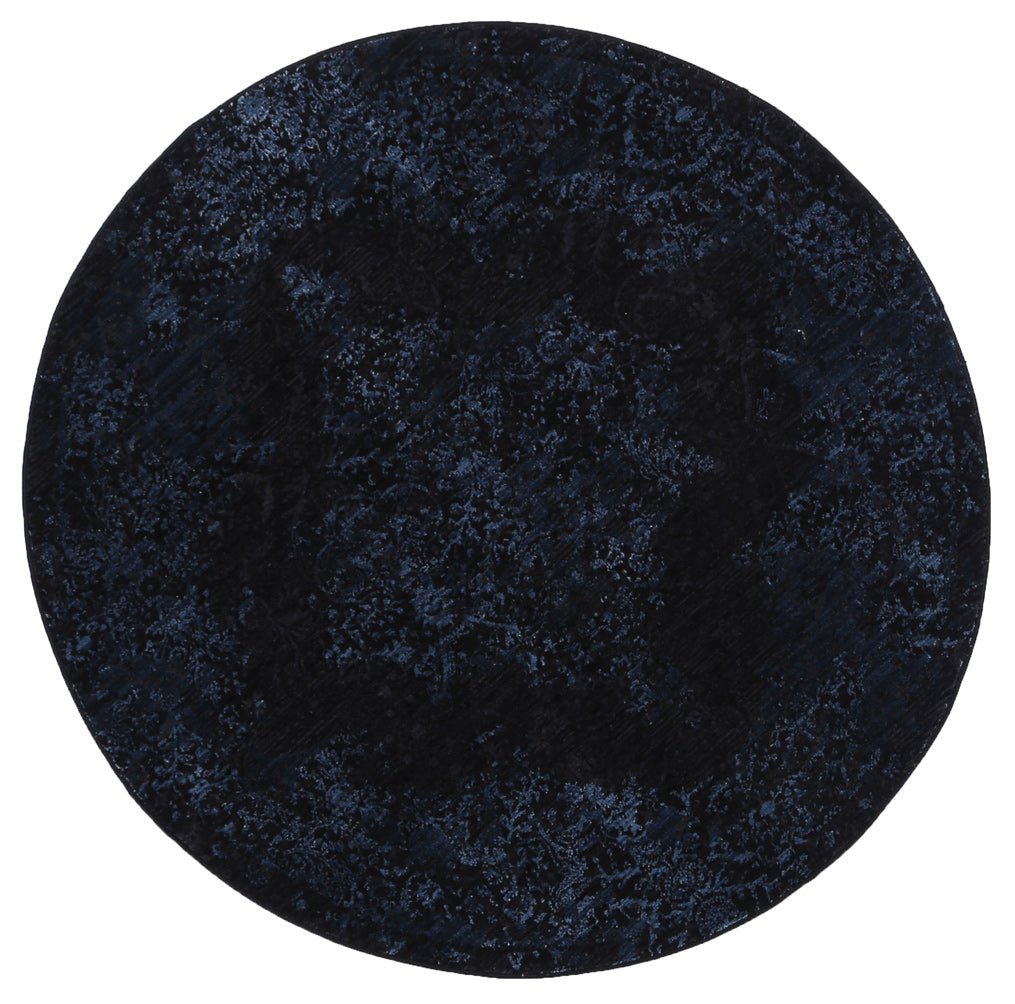 Brooklyn Distressed Medallion Blue Round Rug - Floorsome - Area Rug - BROO20R400BLUE - Area Rug
