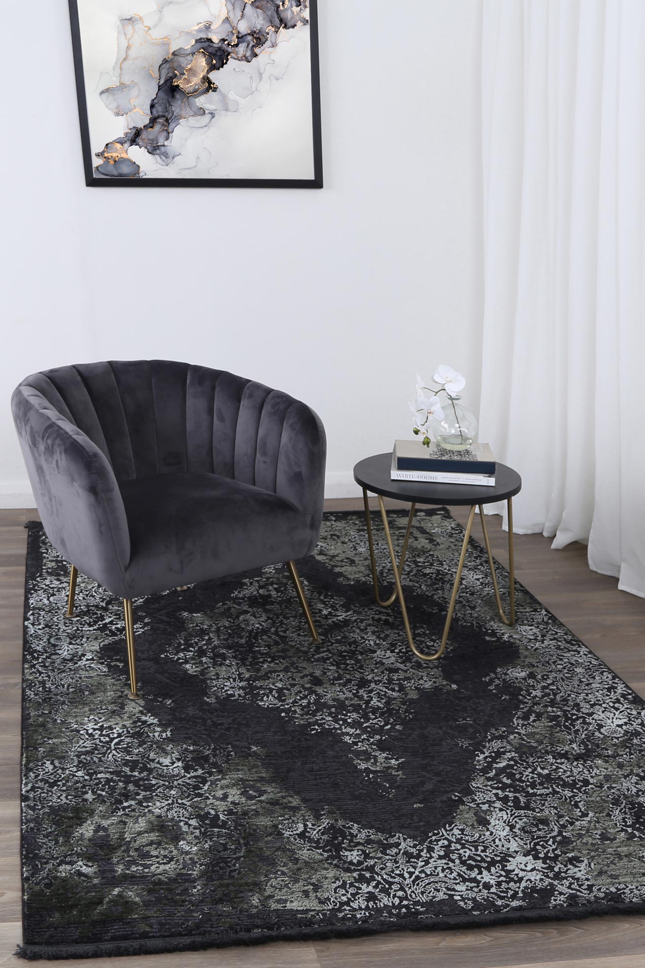 Brooklyn Distressed Medallion Emerald Green Rug - Floorsome - Area Rug - BROO120400EMER - Area Rug