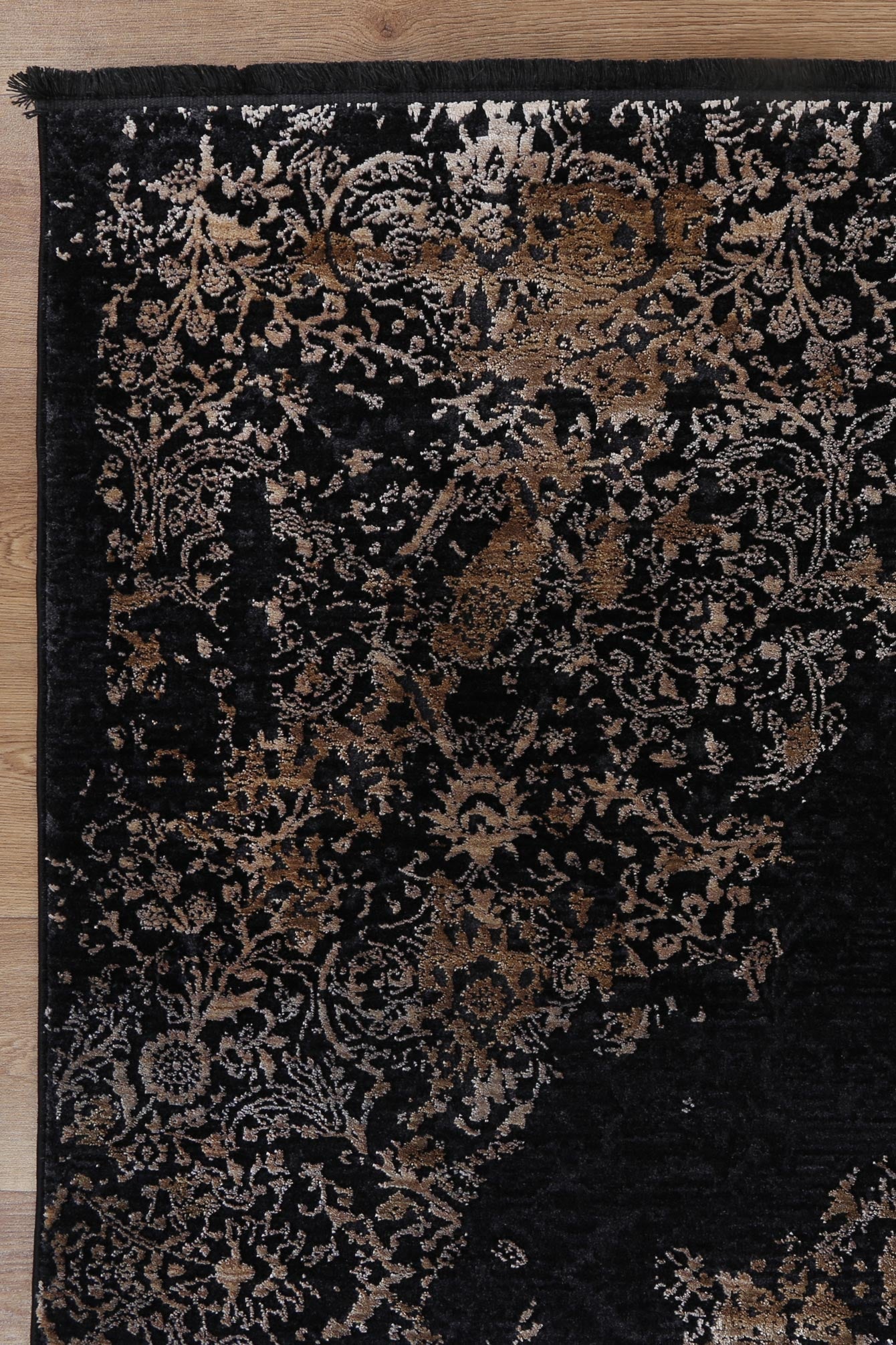 Brooklyn Distressed Medallion Gold Rug - Floorsome - Area Rug - BROO120400GOLD - Area Rug