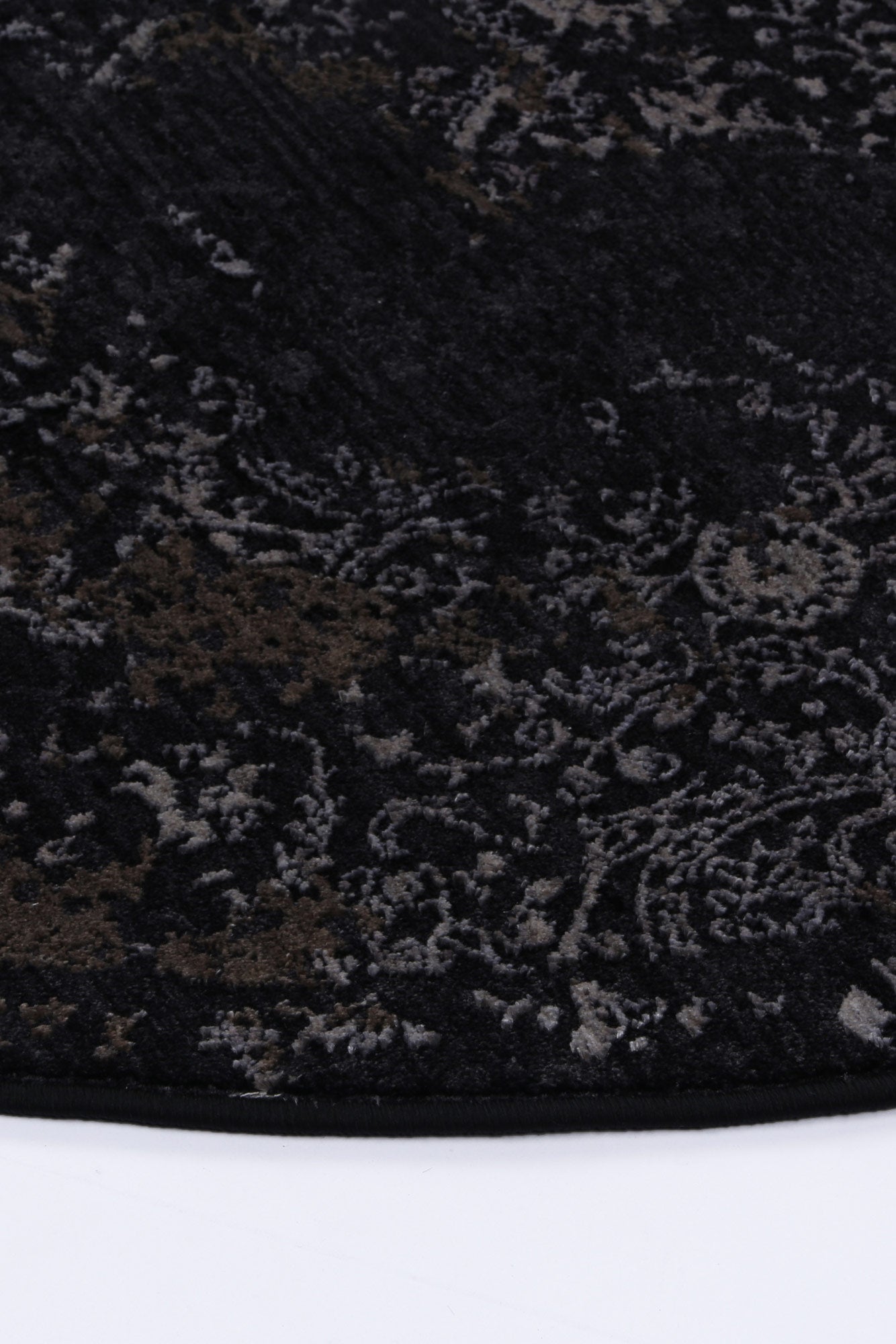 Brooklyn Distressed Medallion Pewter Round Rug - Floorsome - Area Rug - BROO20R400PEWT - Area Rug