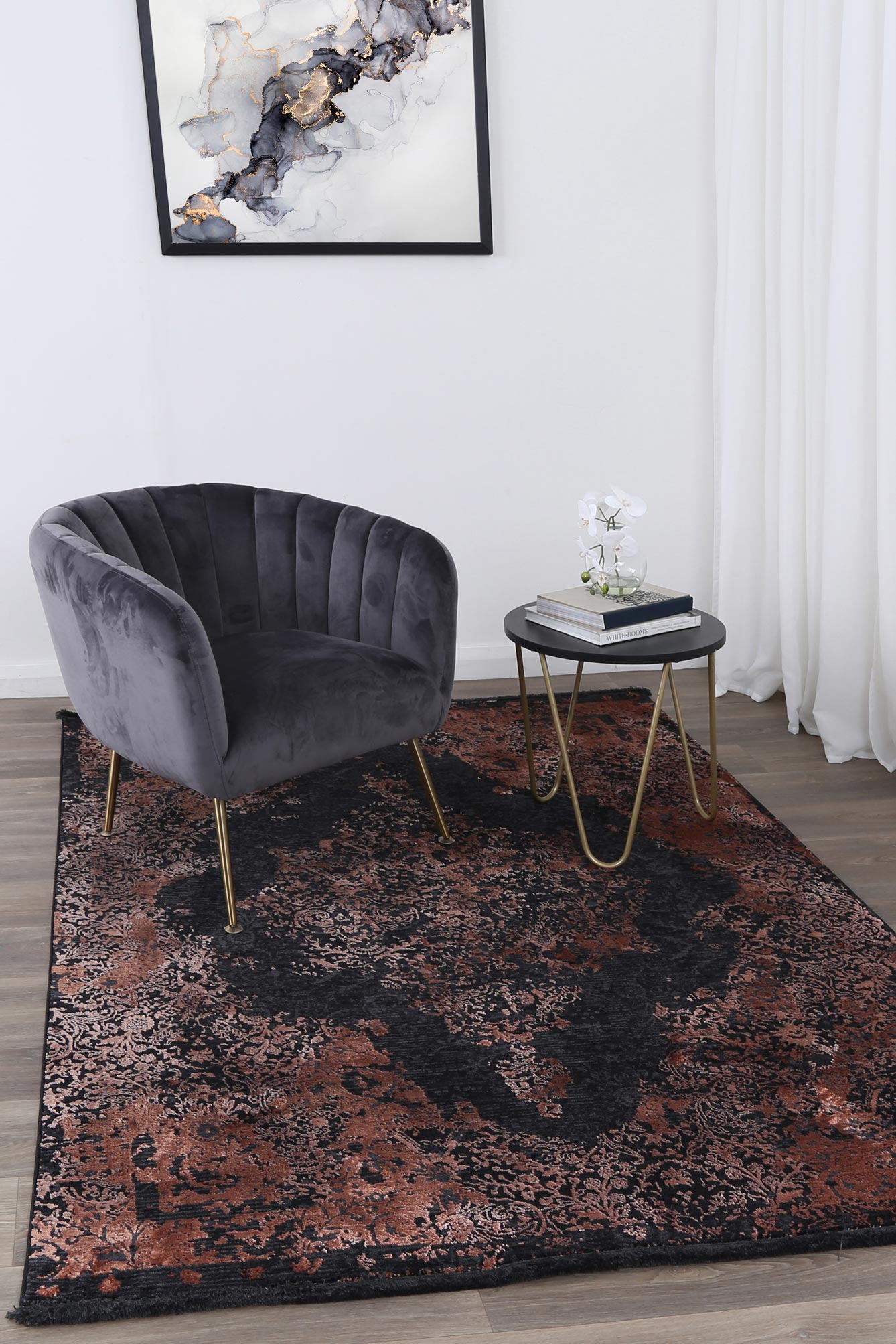 Brooklyn Distressed Medallion Rust Rug - Floorsome - Area Rug - BROO120400COPP - Area Rug