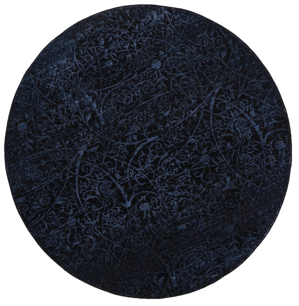 Brooklyn Intricate Floral Blue Round Rug - Floorsome - Area Rug - BROO20R200BLUE - Area Rug