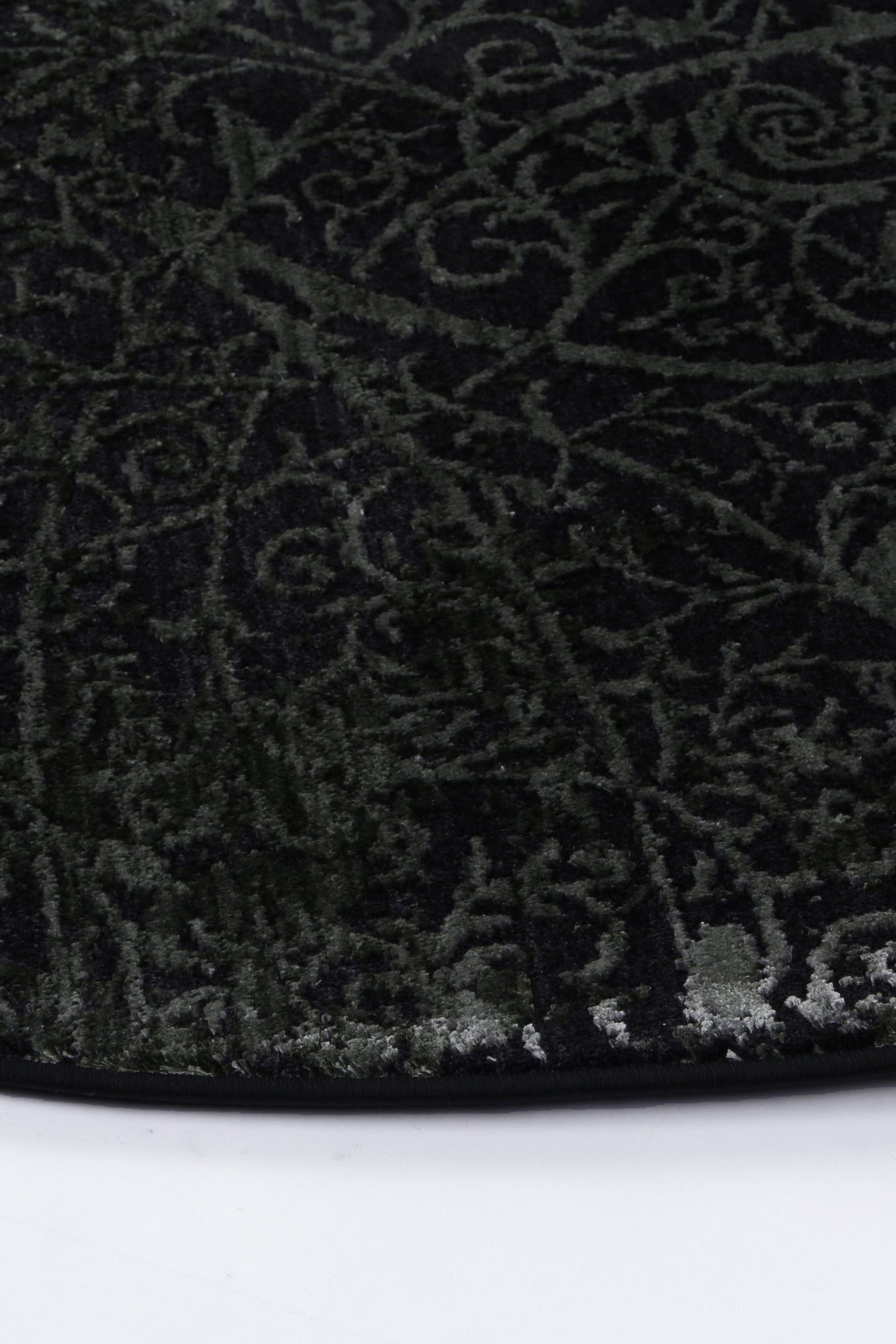 Brooklyn Intricate Floral Emerald Green Round Rug - Floorsome - Area Rug - BROO20R200EMER - Area Rug