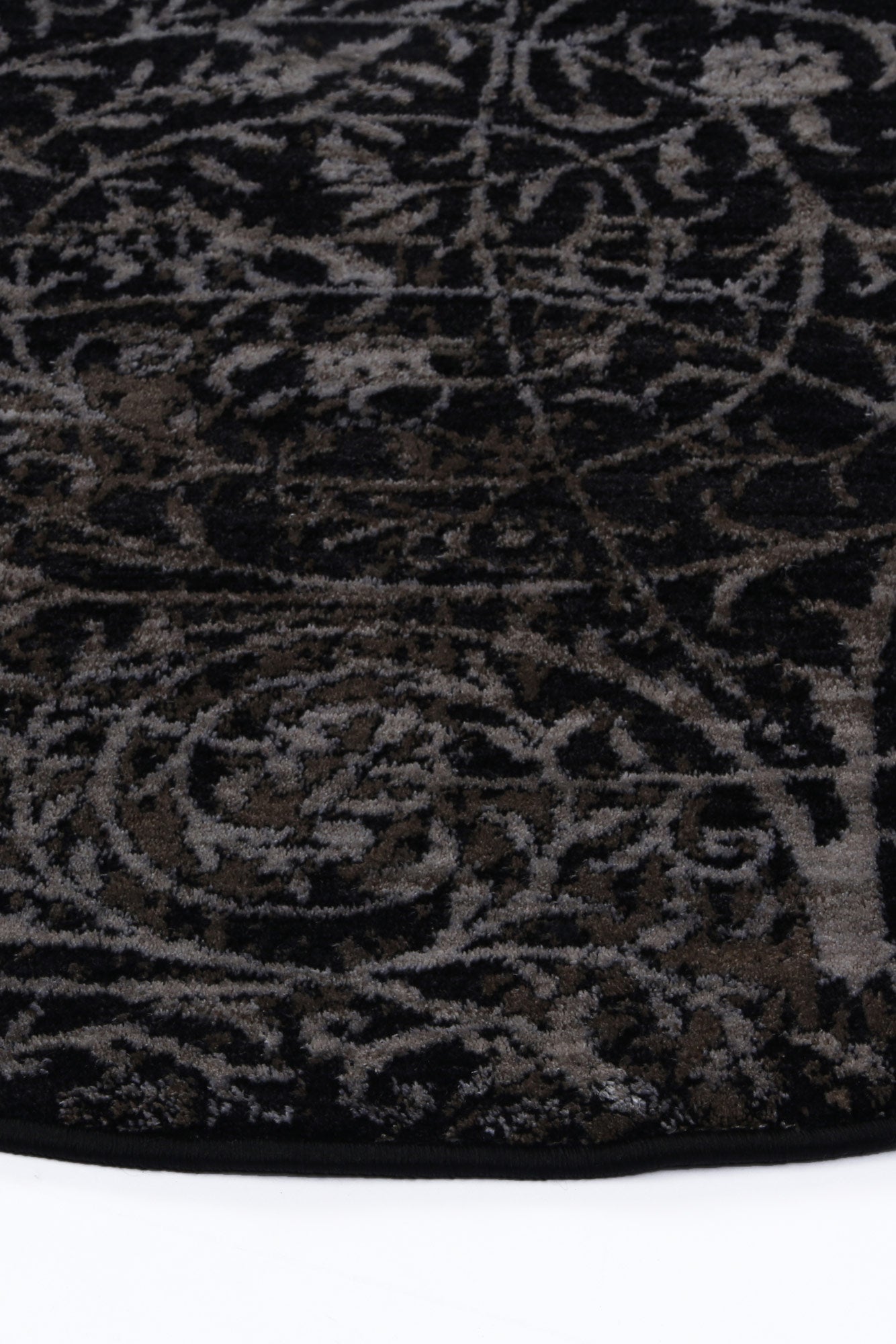 Brooklyn Intricate Floral Pewter Round Rug - Floorsome - Area Rug