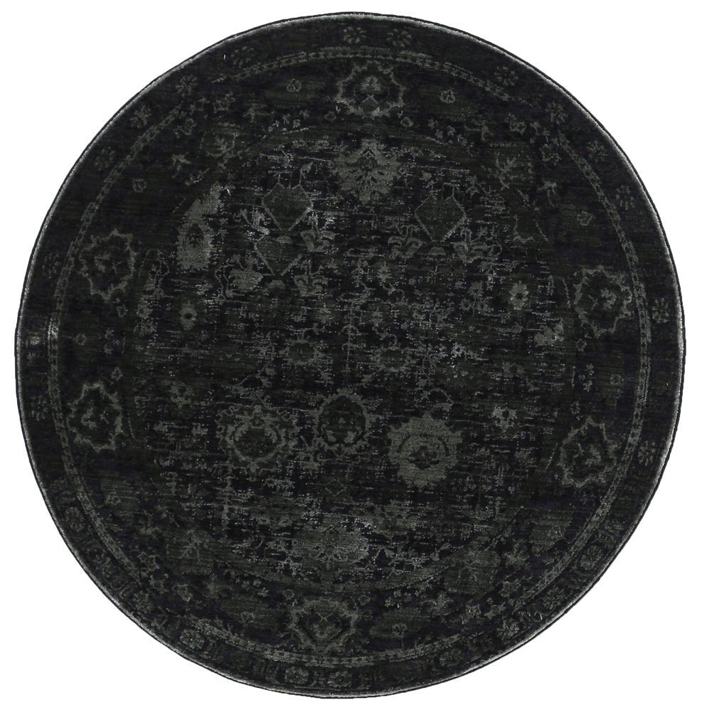 Brooklyn Vintage Oriental Emerald Green Round Rug - Floorsome - Area Rug - BROO20R300EMER - Area Rug